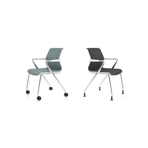 Chaise visiteur contemporaine - UNIX  - vitra USA - d'intérieur / en tissu / en aluminium poli