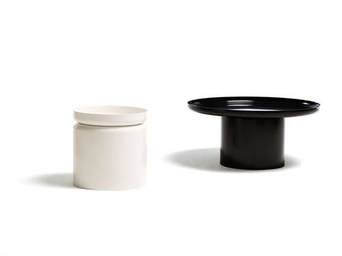 Table contemporaine - PLUVIAL - David design - en aluminium / ronde