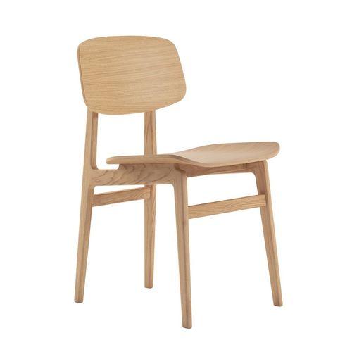 Chaise design scandinave - NY11 - NORR11 - d'intérieur / en cuir / en chêne