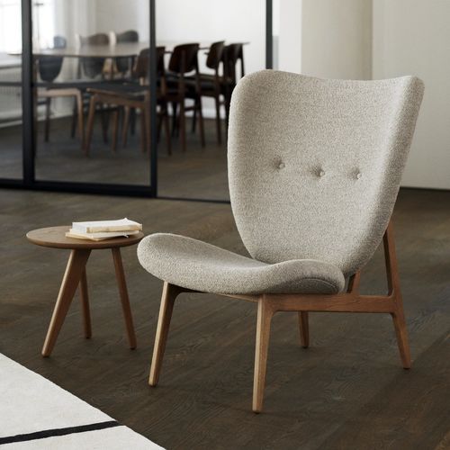 Fauteuil contemporain - ELEPHANT - NORR11 - en cuir / en chêne / tapissé