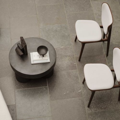 Table basse contemporaine - GEAR - NORR11 - en béton fibré / avec piètement en béton fibré / ronde