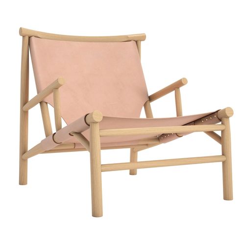 Fauteuil design scandinave - SAMURAI - NORR11 - en cuir / en chêne / écolabel FSC