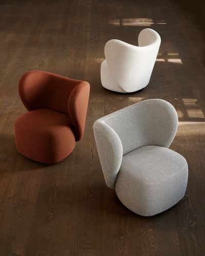Chauffeuse contemporaine - LITTLE BIG CHAIR - NORR11 - en tissu / en contreplaqué / à oreilles
