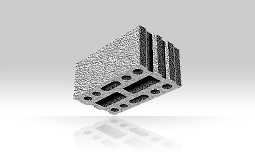 Bloc de béton léger - BisoBims - BISOTHERM - creux / pour mur de refend / coupe-feu