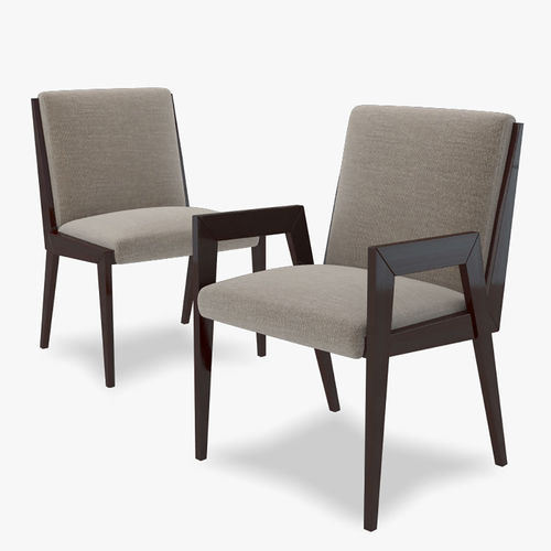 Chaise contemporaine - GOUNOD : RÉF. 26022 | RÉF. 26023 - OVATION Paris - d'intérieur / en tissu / avec piètement en bois