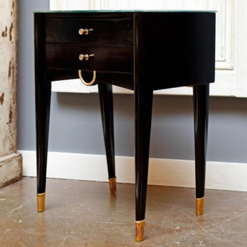 Table de chevet Art Déco - RÉF. 21500 - OVATION Paris - en bois / avec piètement en bois / avec piètement en laiton