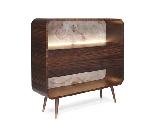 Buffet haut - PR&Eacute;LUDE - OVATION Paris - contemporain / en bois laqué / en bois laqué brillant