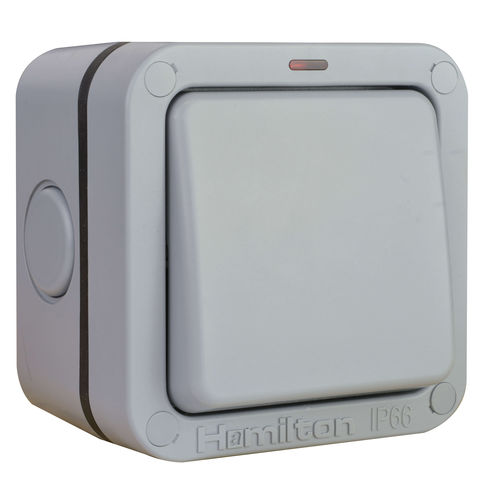 Interrupteur bouton poussoir - ELMR2WNGY/ELM20DPNGY - Hamilton Litestat - en saillie / contemporain / carré