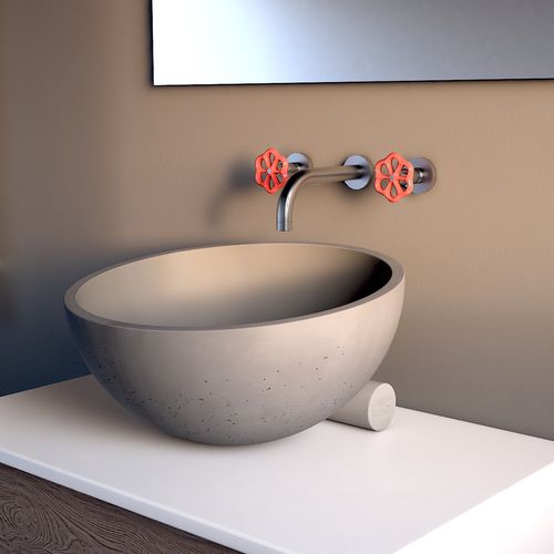Vasque à poser - OBLIQUO - Urbi et Orbi - en béton / ronde / contemporaine