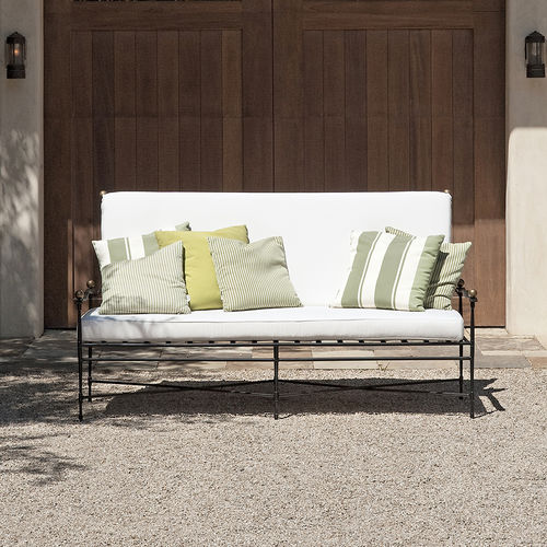 Canapé classique - AMALFI  - JANUS et Cie - de jardin / blanc / avec piètement en acier inoxydable