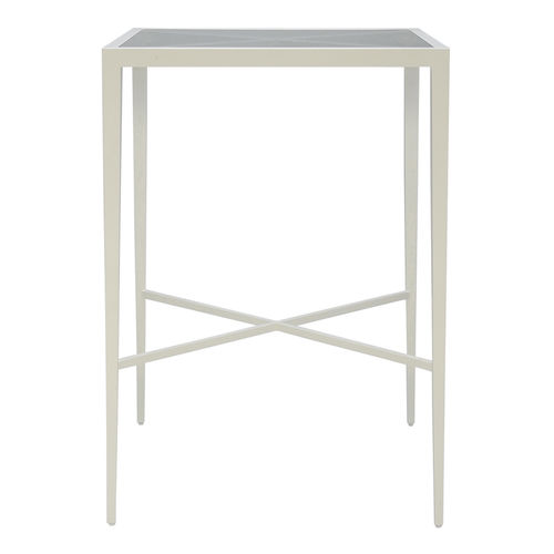 Table mange-debout classique - AZIMUTH  - JANUS et Cie - en verre trempé / en aluminium / carrée