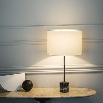 Lampe de table - KILO TL NERO PORTORO - Kalmar Werkstaetten - en soie / en marbre / contemporaine