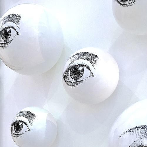Sculpture en céramique - EYE_15 - neo - murale / pour hôtel / blanche