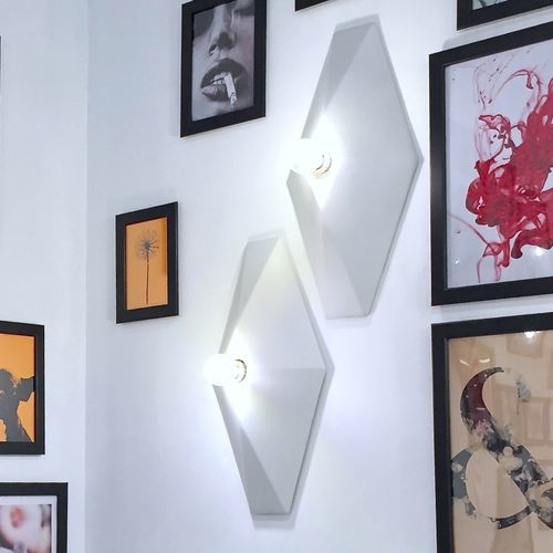 Applique murale design minimaliste - VECTOR_white matte - neo - d'intérieur / en céramique / en losange