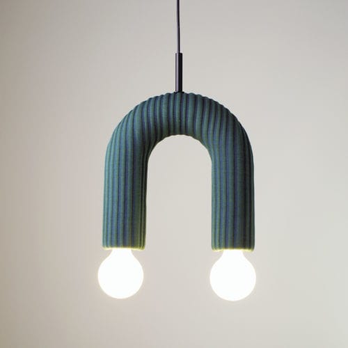 Suspension - DUO_husk0974 - neo - en tissu / en céramique / design minimaliste