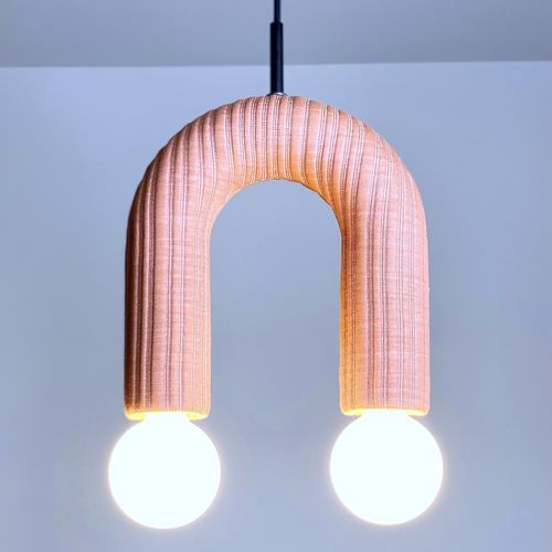 Suspension - DUO_husk0554 - neo - en tissu / en céramique / design minimaliste