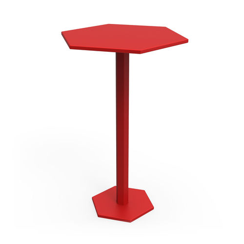 Table mange-debout contemporaine - HEXAGONE - ZHED - en chêne / en acier / avec piètement en acier