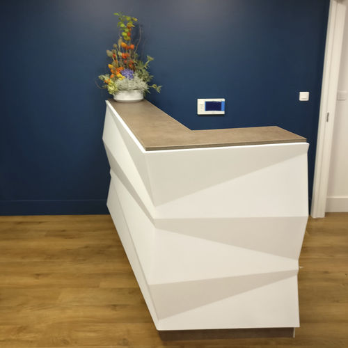 Banque d'accueil modulable - ZHED - en bois / en métal