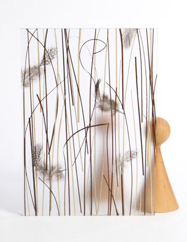 Panneau décoratif pour agencement intérieur - SAVANNA - Designpanel - anti-UV / en polyester / avec insert en plante naturelle