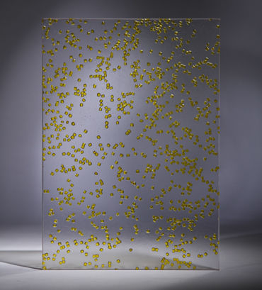 Panneau décoratif pour agencement intérieur - GLITTER YELLOW - Designpanel - en polyester / lisse / transparent