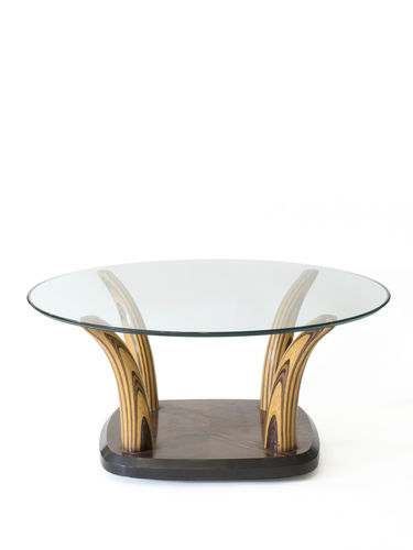 Table basse classique - HENREDON - Holland & Sherry - en verre / ronde / résidentielle