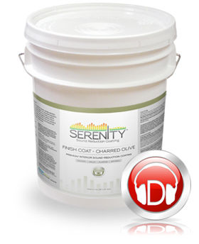 Peinture isolante phonique - SERENITY DESIGNER COLOR / CHARRED OLIVE - 360 COATINGS - intérieure / pour mur