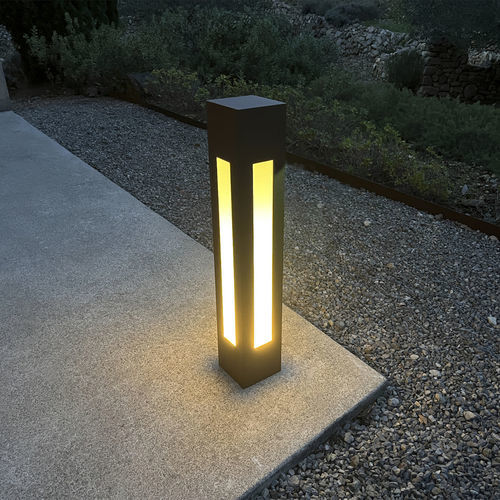 Borne d'éclairage de jardin - BN 080 - aralia - LYX luminaires - pour espace public / contemporaine / en acier inoxydable