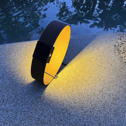 Lampe de sol - RING - aralia - LYX luminaires - en tôle d'acier / en acier / en acier inoxydable