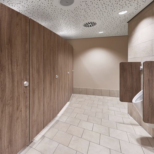 Cabine sanitaire en HPL - EF-3 JUMP - Schaefer-Trennwandsysteme - en aluminium / pour WC / pour établissement public