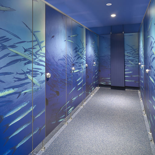 Cabine sanitaire en HPL - EF-3 - Schaefer-Trennwandsysteme - en aluminium / pour WC / pour établissement public