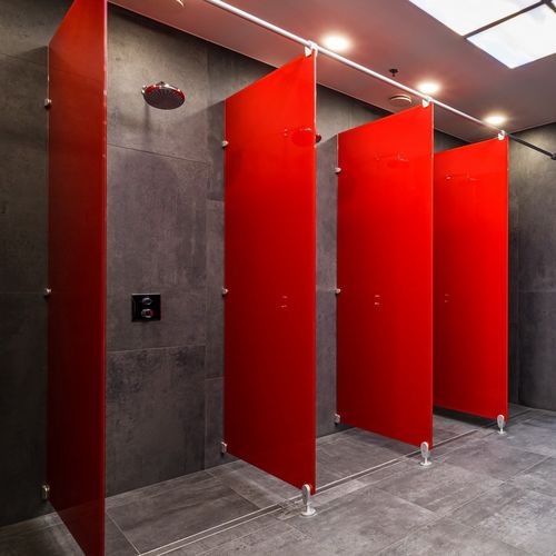 Paroi de douche fixe - Schaefer-Trennwandsysteme - en verre trempé / pour sanitaire public