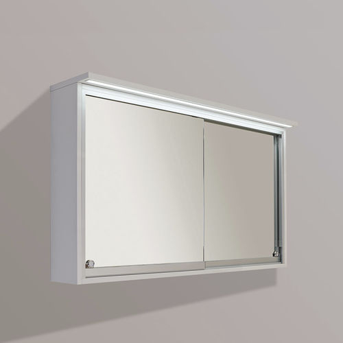 Armoire de toilette à miroir avec éclairage intégré - ALKE - contemporaine / en bois / murale
