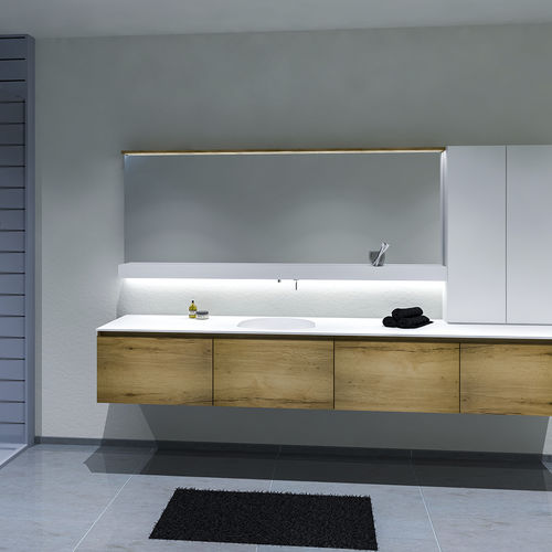 Armoire de toilette à miroir contemporaine - WATER - ALKE - en bois / murale