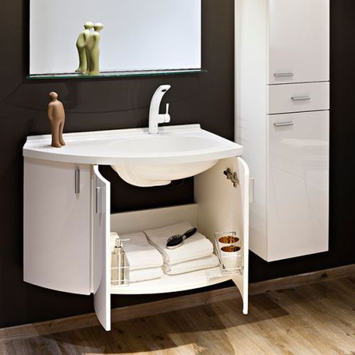 Meuble vasque suspendu - WING - ALKE - en bois / contemporain / avec étagère intégrée
