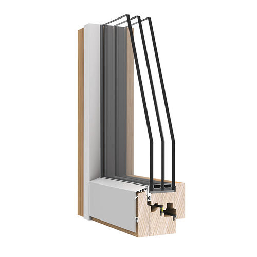 Fenêtre en bois - ALUTREND SMART - BERTRAND - en aluminium / battante / à double vitrage