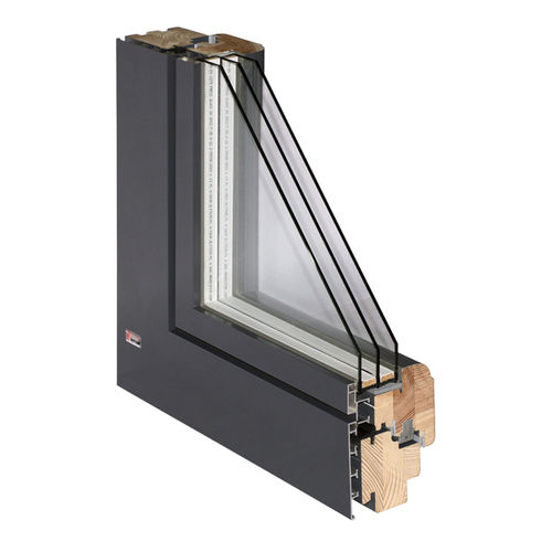 Fenêtre en bois - ALUTREND QUADRAT FB - BERTRAND - en aluminium / battante / à triple vitrage