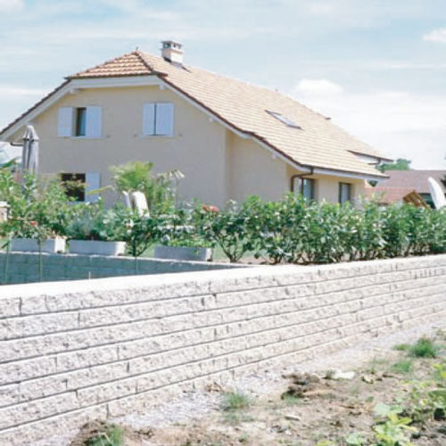 Bloc de béton plein - LEROMUR M ® - BETOCONCEPT - pour mur de soutènement / pour clôture de jardin