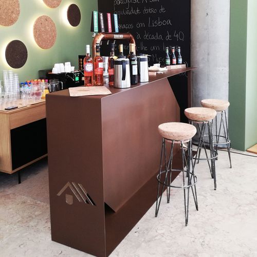 Comptoir de bar - BPLAN - en métal / droit