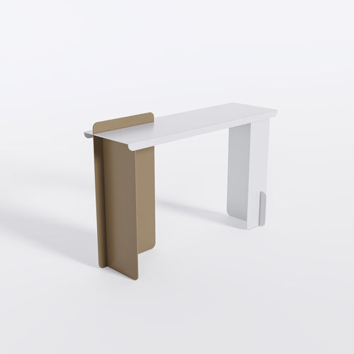 Console design original - Bset - BPLAN - en aluminium laqué / avec piètement en métal / rectangulaire