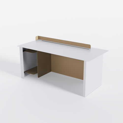 Bureau sur pied - Bset - BPLAN - design original / en aluminium laqué / droit