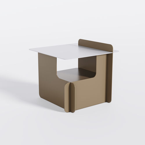 Table d'appoint design original - Bset - BPLAN - en aluminium / avec piètement en aluminium laqué / en cube