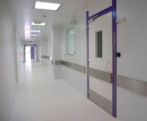 Porte industrielle battante - ULTRA CLEAN - DAGARD - en acier inoxydable / semi-vitrée / d'intérieur