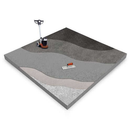 Sol en béton - TERRAZZOVERLAY™ ISOPLAM® - ISOPLAM SRL - pour extérieur / d'intérieur / pour le tertiaire