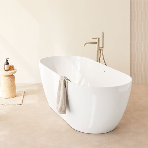 Baignoire à poser - TRENTO - SANYCCES - ovale / pour habitat / en résine