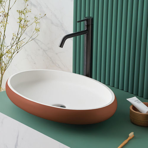 Vasque à poser - ESLIDA - SANYCCES - en Solid Surface / personnalisable / ovale