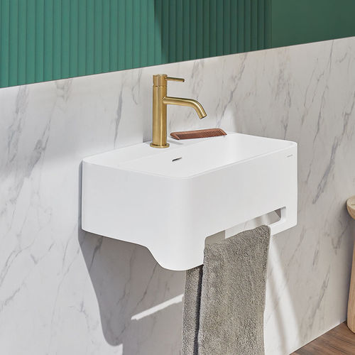 Vasque suspendue - CORK - SANYCCES - en Solid Surface / durable / rectangulaire