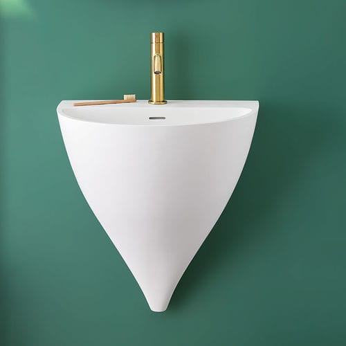 Vasque intégrée - KALIYA - SANYCCES - en Solid Surface / personnalisable / en forme de D