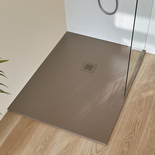 Receveur de douche rectangulaire - STRATO - SANYCCES - extra plat / à poser / en fonte minérale