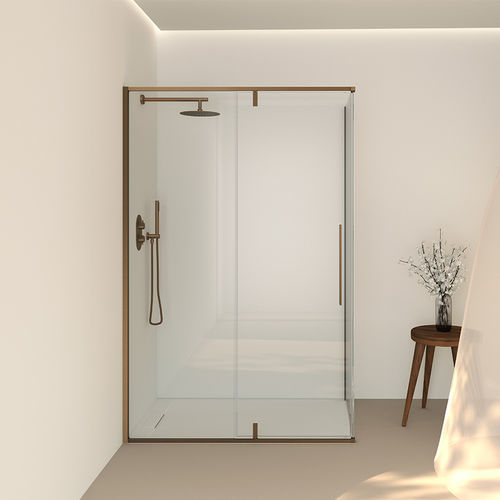 Paroi de douche battante - SLIM - SANYCCES - d'angle / en verre trempé / sur mesure