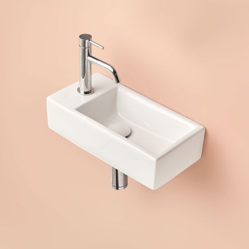 Vasque à poser - MINI - SANYCCES - en céramique / rectangulaire / 1 trou